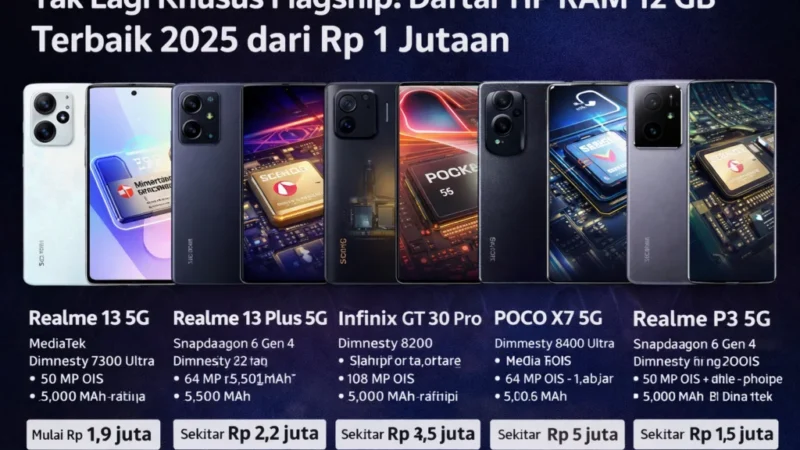 7 Ponsel RAM 12 GB Termurah di Maret 2026, Pilih yang Paling Sesuai
