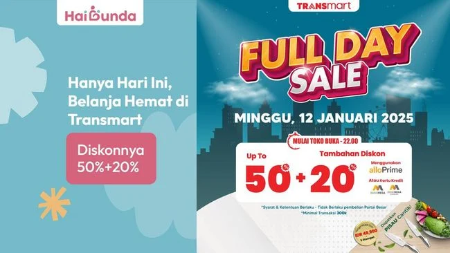 Belanja Hemat di Transmart dengan Diskon Fantastis 50% + 20% Hari Ini