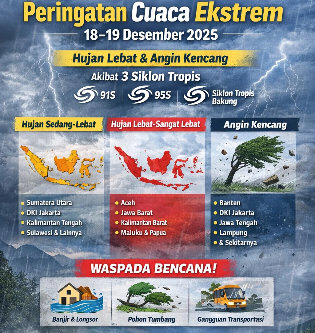 BMKG Mengingatkan Cuaca Ekstrem di 10 Wilayah Sulut Hingga Besok