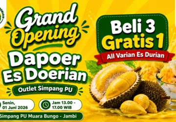 Dapoer Es Doerian Buka Cabang Kedua di Muara Bungo, Promo Beli 3 Gratis 1