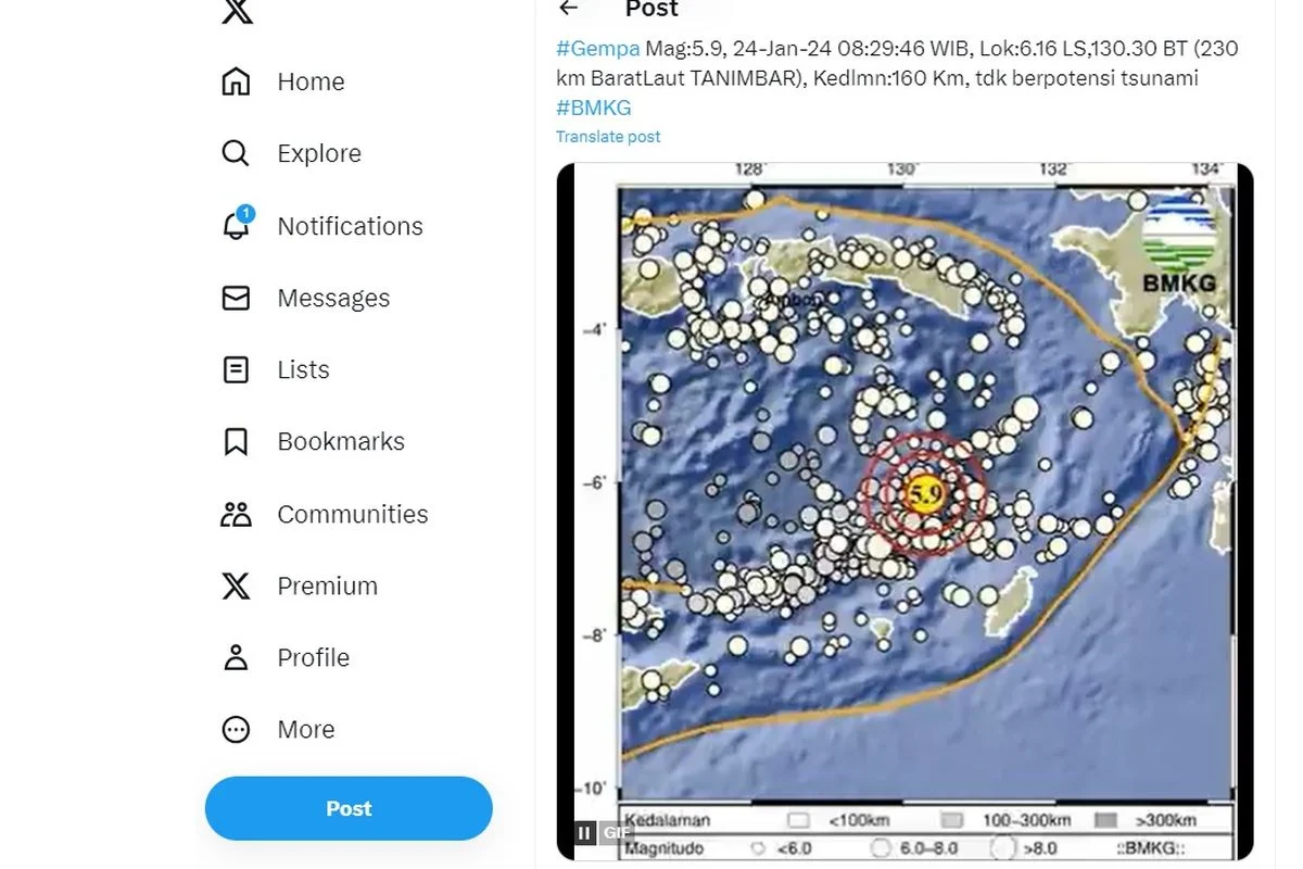 Gempa 6,7 Magnitudo di Tanimbar Maluku: Mengapa Tak Berpotensi Tsunami