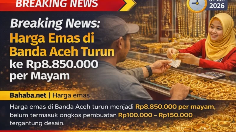 Harga Emas Banda Aceh Mengalami Penurunan, Cek Detailnya