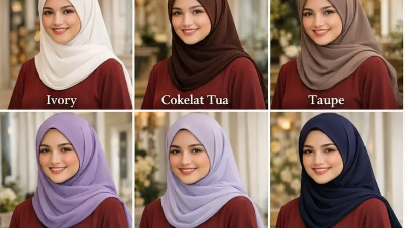 Mengemas Diri dengan Jilbab: 9 Warna yang Kompatibel dengan Baju Burgundy