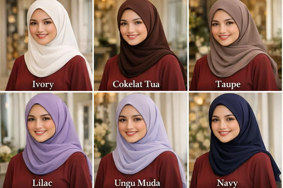 Mengemas Diri dengan Jilbab: 9 Warna yang Kompatibel dengan Baju Burgundy