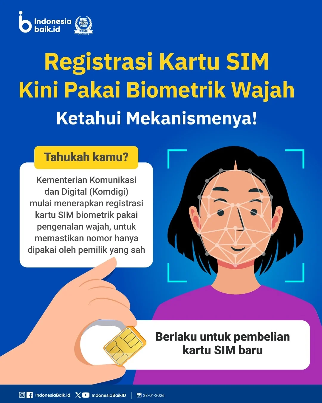 Pemerintah Indonesia Wajibkan Registrasi Kartu SIM Pakai Biometrik