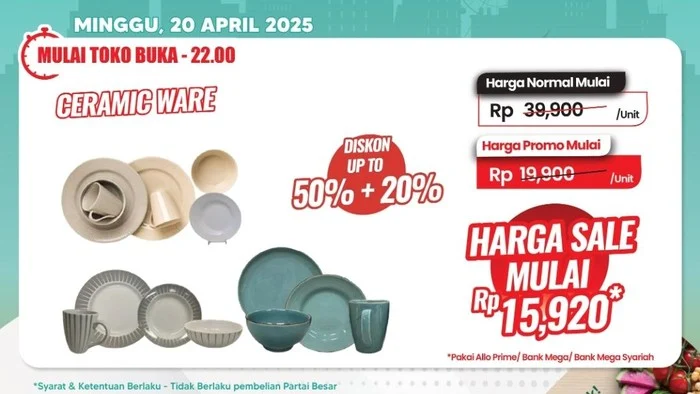 Promo Menarik di Transmart: Ceramic Ware Mulai Rp15 Ribuan