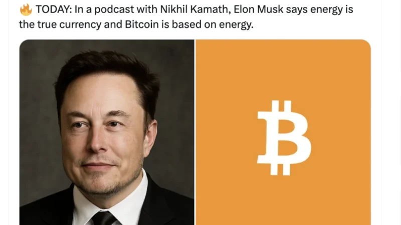 Elon Musk: Massa dan Energi Akan Menggantikan Uang Konvensional