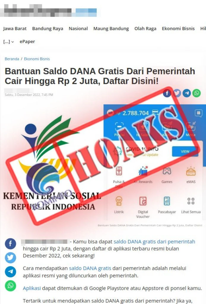 Kementerian Komdigi Ungkap Modus Hoaks Saldo DANA Gratis, Catut Nama Perusahaan